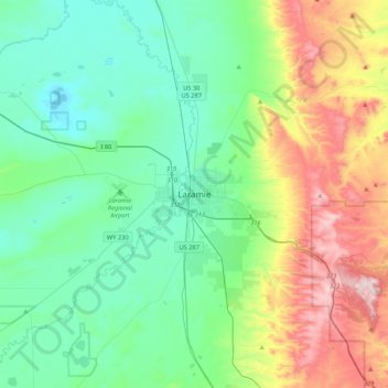 Laramie topographic map, elevation, terrain