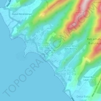 Dusun Loco topographic map, elevation, terrain