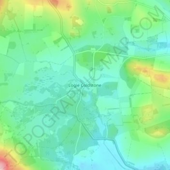 Logie Coldstone topographic map, elevation, terrain