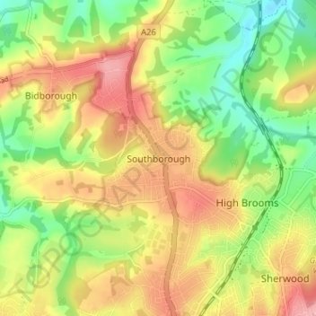 Southborough topographic map, elevation, terrain
