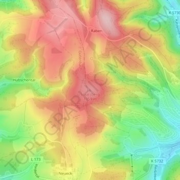 Staatsberg topographic map, elevation, terrain