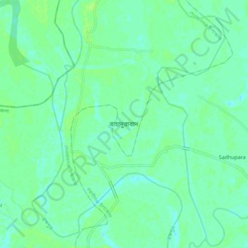 Bahadurabad topographic map, elevation, terrain