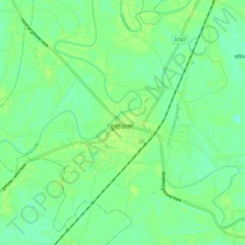 Chuadanga topographic map, elevation, terrain
