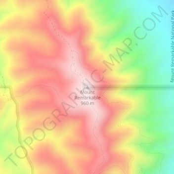 Mount Remarkable topographic map, elevation, terrain