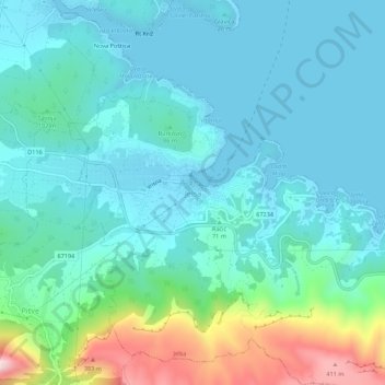 Jelsa topographic map, elevation, terrain