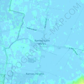 Ramsey Saint Mary's topographic map, elevation, terrain