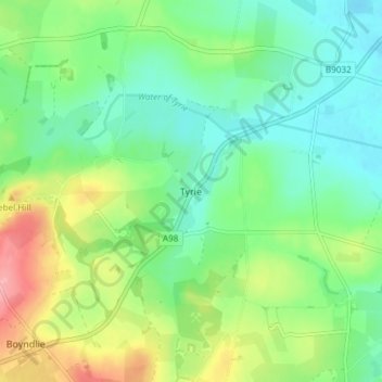 Tyrie topographic map, elevation, terrain