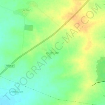 Rahimpur topographic map, elevation, terrain