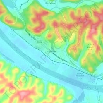 Gravelotte topographic map, elevation, terrain