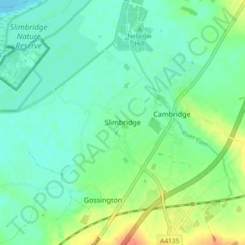 Slimbridge topographic map, elevation, terrain