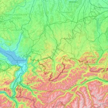 Oberallgäu topographic map, elevation, terrain