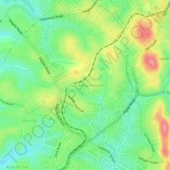 Links Reservation topographic map, elevation, terrain