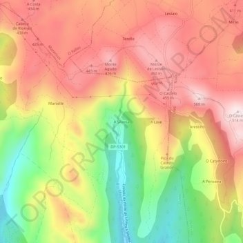 A Silvosa topographic map, elevation, terrain