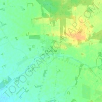 Gludsted topographic map, elevation, terrain