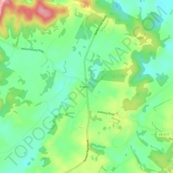 Frankford topographic map, elevation, terrain