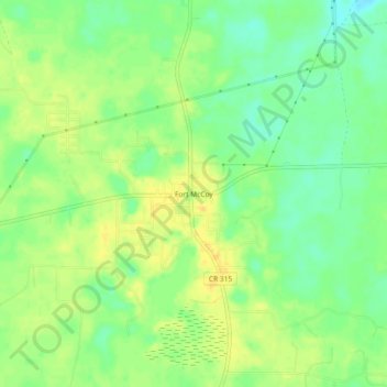 Fort McCoy topographic map, elevation, terrain