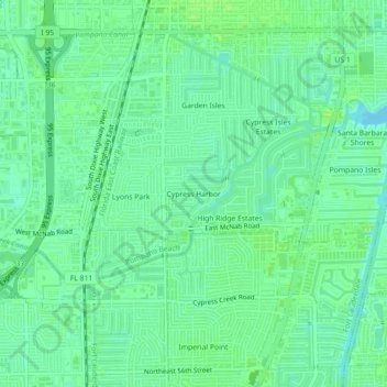 Cypress Harbor topographic map, elevation, terrain