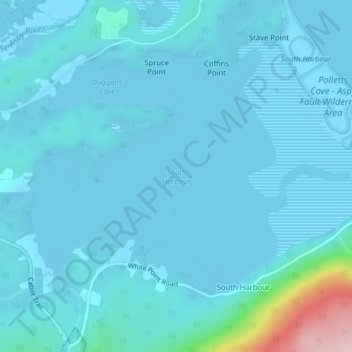 South Harbour topographic map, elevation, terrain