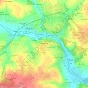 Le Village de Beaufort topographic map, elevation, terrain