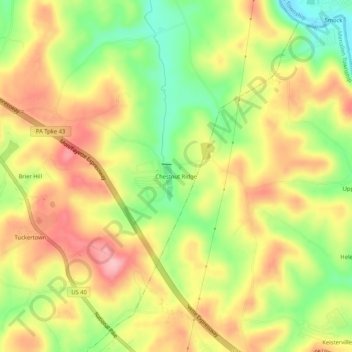 Chestnut Ridge topographic map, elevation, terrain