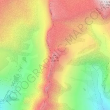 Sex Noir topographic map, elevation, terrain