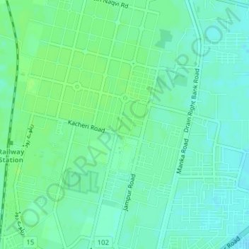 Block 9 topographic map, elevation, terrain