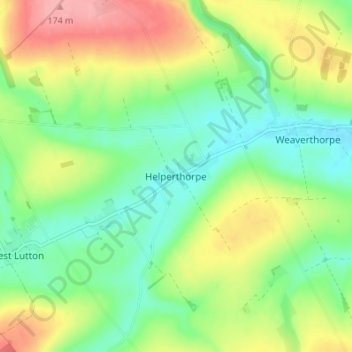 Helperthorpe topographic map, elevation, terrain