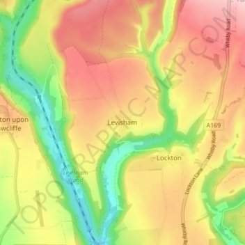 Levisham topographic map, elevation, terrain