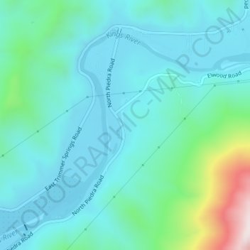 Piedra topographic map, elevation, terrain