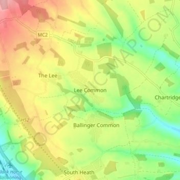 Lee Common topographic map, elevation, terrain