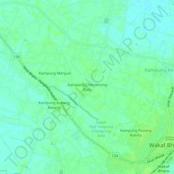 Kampung Chenderong Batu topographic map, elevation, terrain