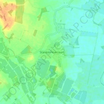 Stanton Harcourt topographic map, elevation, terrain