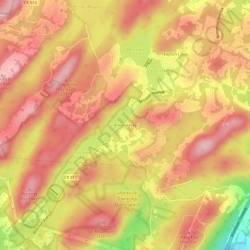 Brook Valley topographic map, elevation, terrain