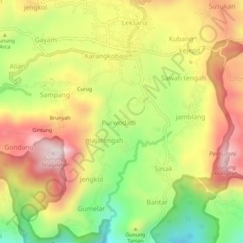 Sabrang topographic map, elevation, terrain