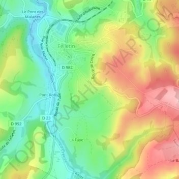 La Pomme topographic map, elevation, terrain