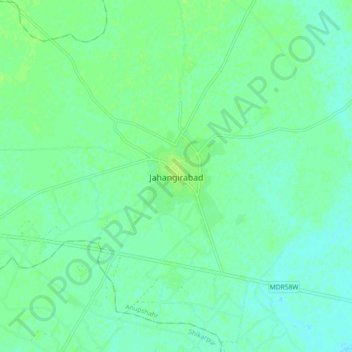 Jahangirabad topographic map, elevation, terrain