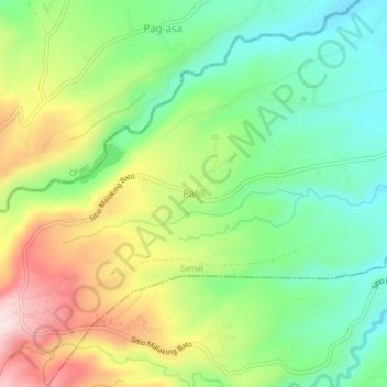 Palili topographic map, elevation, terrain