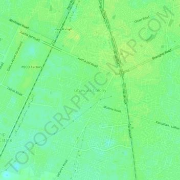 Ghawala Colony topographic map, elevation, terrain