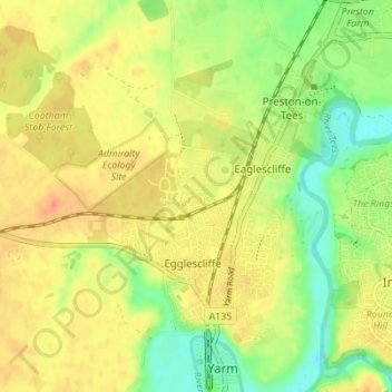 Kingsmead topographic map, elevation, terrain