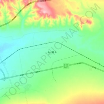 金山铺乡 topographic map, elevation, terrain