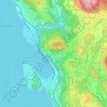 Carcegna topographic map, elevation, terrain