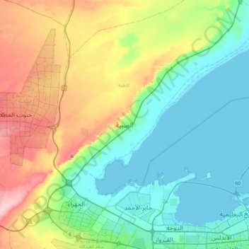 Subiya topographic map, elevation, terrain