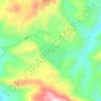 Karacaören topographic map, elevation, terrain