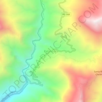 Paltashaco topographic map, elevation, terrain