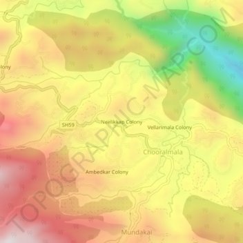 Neelikkap Colony topographic map, elevation, terrain