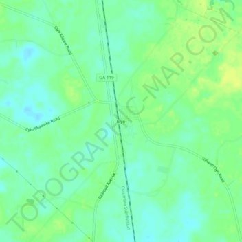 Clyo topographic map, elevation, terrain