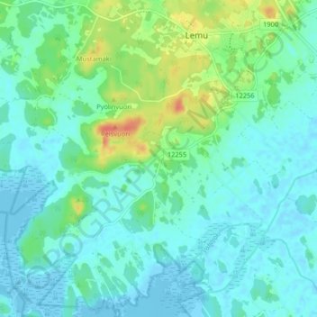 Niittukartano topographic map, elevation, terrain