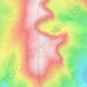 Beinn a' Bhùird South Top topographic map, elevation, terrain