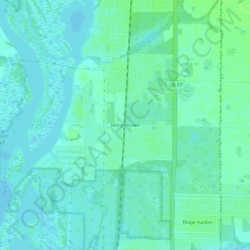 Morgantown topographic map, elevation, terrain