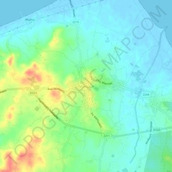 Lefkimmi topographic map, elevation, terrain